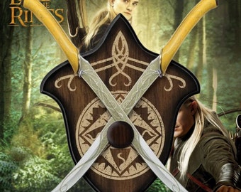 Lord of Ring Replica Schwerter - Legolas Greenleaf's Elven Dual Swords - mit KOSTENLOSER Wandtafel Ideal für Weihnachtsgeschenke Geschenk für Männer USA
