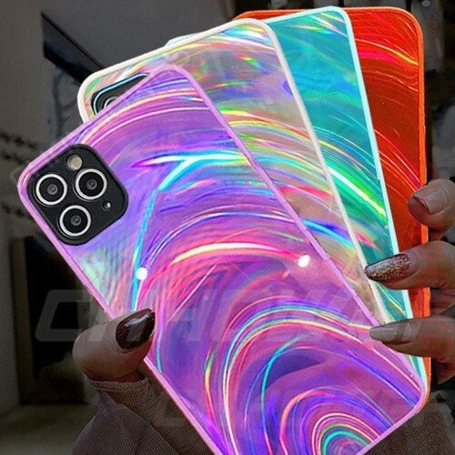 3D Rainbow Glitter Transparent Shockproof Case Iphone Cover Etsy