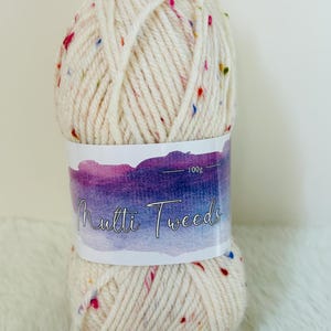 Cygnet Multi Tweeds Chunky Bulky 100g Garn Akryl Slät Mjukt Rika Färger Premiumkvalitet Stickning Virkning Ull Kliarfri Maskin Anti-Pill