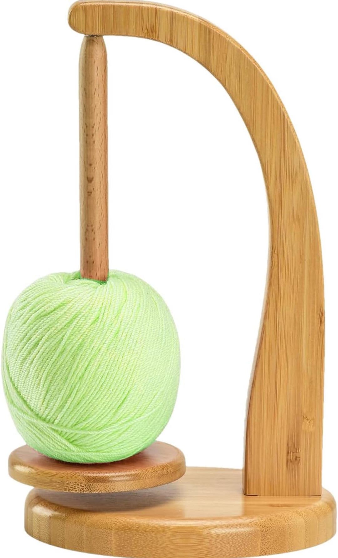Knitting Rack Yarn Holder for Knitting and Crocheting Rotating Magnetic Wooden Beech ...