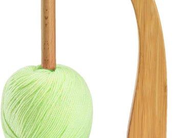 Yarn Holder for Knitting and Crocheting  Rotating Magnetic Wooden Beech Dark Wood Ball Holder Rack Spinner Accessories Knitting Lovers Gifts