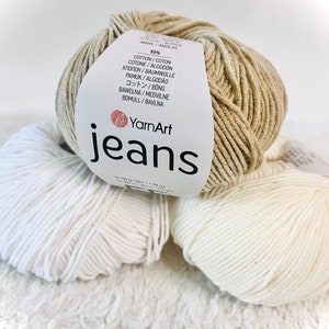 YARNART Jeans Yarn Soft Cotton Mix Double Knit 50g Amigurumi Yarn Sport Yarn