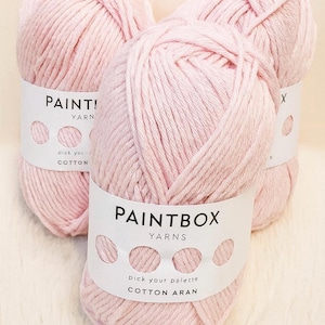 Paintbox 100% Cotton Aran Yarn 50g – Worsted Weight Cotton Yarn for Knitting and Crochet image 1