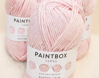 Paintbox 100% Cotton Aran Yarn 50g – Worsted Weight Cotton Yarn for Knitting and Crochet