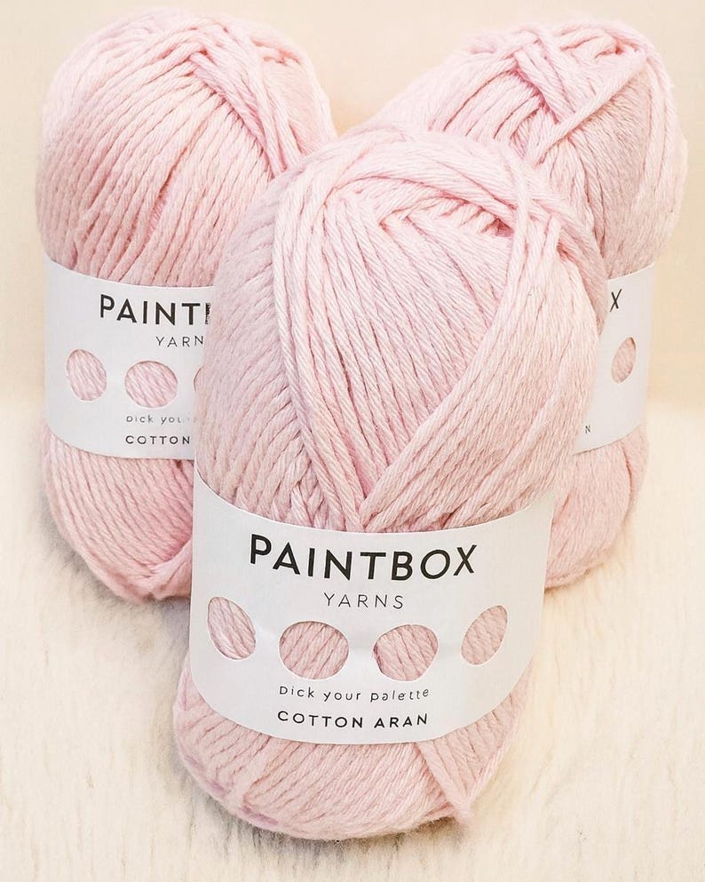 Paintbox 100% Cotton Aran Yarn 50g – Worsted Weight Cotton Yarn for Knitting and Crochet image 1