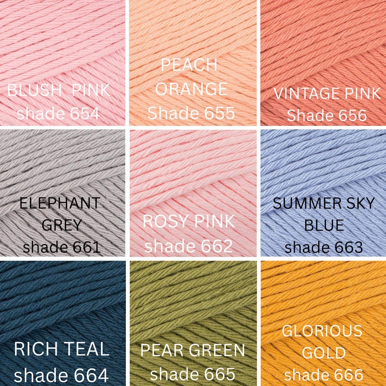 Paintbox 100% Cotton Aran Yarn 50g – Worsted Weight Cotton Yarn for Knitting and Crochet image 11