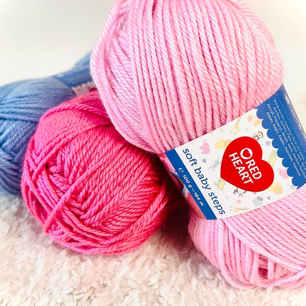 Red Heart Soft Baby Steps 100g Lana acrílica Aran Peso peinado Supersoft Anti Pilling Baby Safe Yarn Especial Premium Varios colores