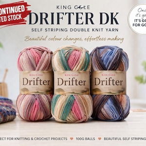 Hilo King Cole Drifter DK – DESCATALOGADO / Hilo con efecto de rayas / Stock limitado / 100 g Doble punto