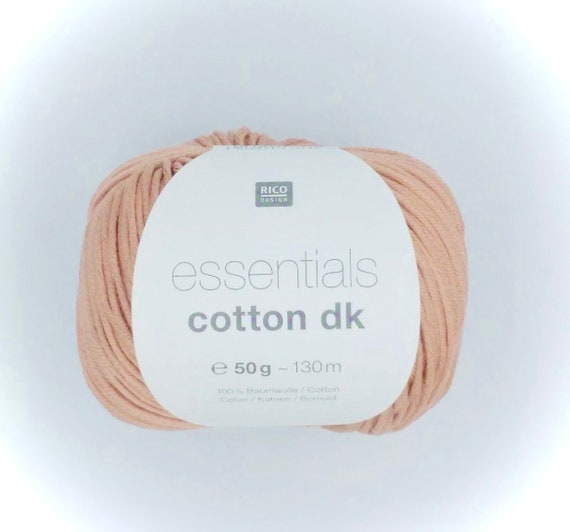 RICO Essentials 100% Cotton Super Soft Double Knitting DK Yarn Mercerized Baby Safe Amigurumi Everyday Crochet Wool Spring Summer Knitting