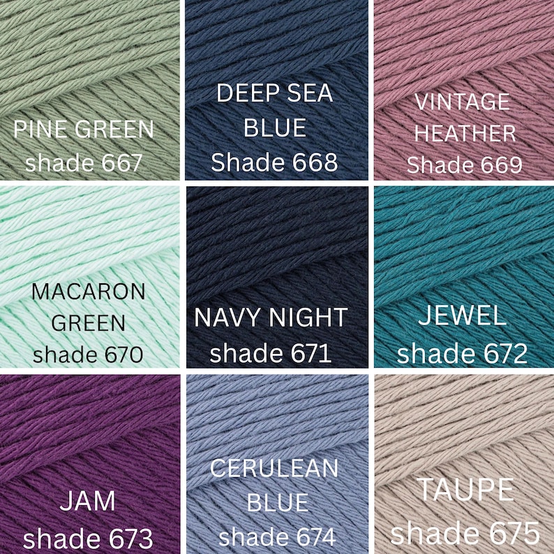 Paintbox 100% Cotton Aran Yarn 50g – Worsted Weight Cotton Yarn for Knitting and Crochet image 12