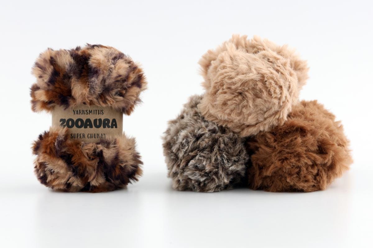 Yarnsmiths Zooaura Super Chunky Soft Fluffy Toy Animal Yarn