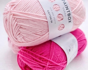 Paintbox 100 Percent Cotton DK Yarn 50g | Double Knitting | Knitting & Crochet Yarn | Amigurumi, Baby, Home Project