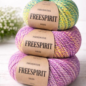 YARNSMITHS Freespirit Aran Worsted Weight Smooth Yarn 100g Itch Free Non Pilling Wool Variegated Newborn Machine Knitting Crochet Acrylic