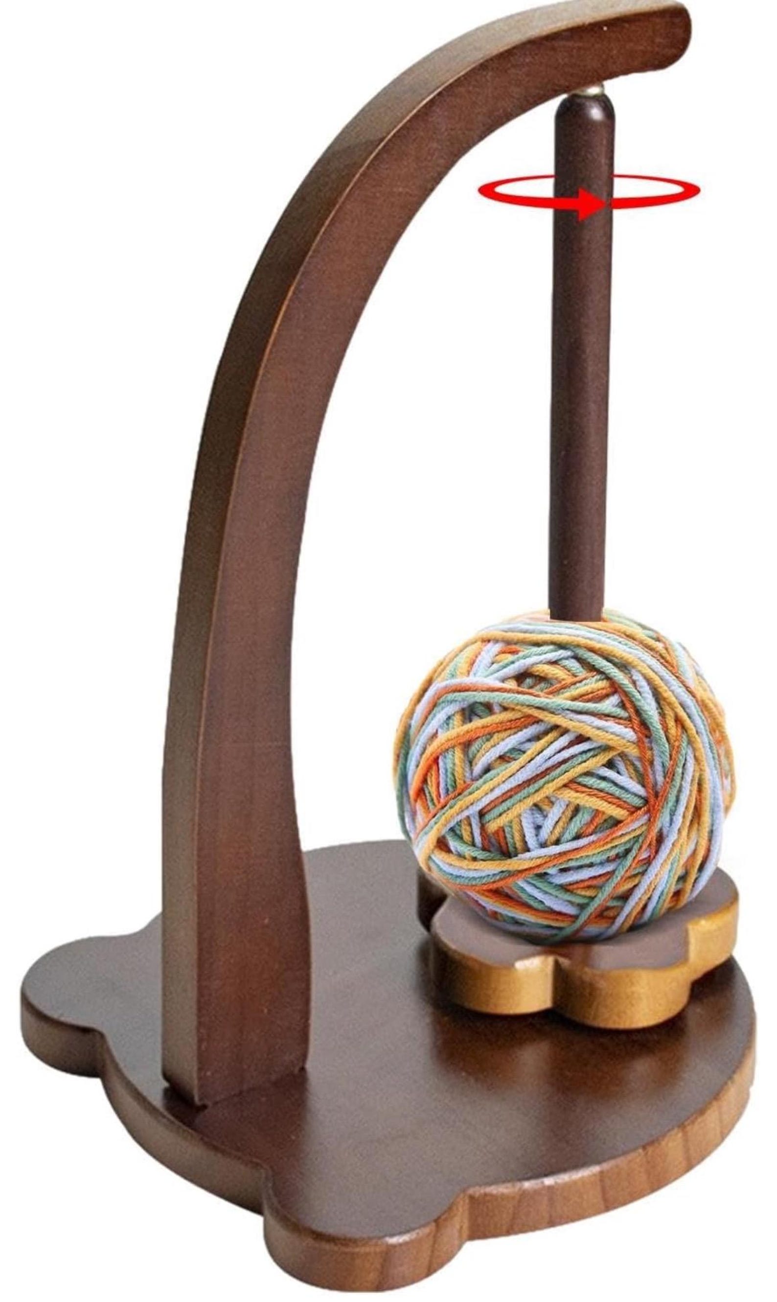 Knitting Rack Yarn Holder for Knitting and Crocheting Rotating Magnetic Wooden Beech ...
