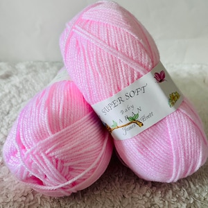 James C Brett Supersoft Baby Aran Worsted Weight Yarn 100g Sensitive Smooth Acrylic Non Pilling Itch Free Wool Newborn Knitting Baby Safe