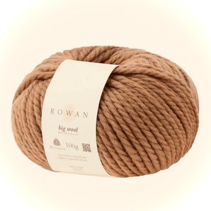 May include: A ball of brown Rowan Big Wool yarn, a chunky weight yarn made with 100% wool. The label reads "Rowan Big Wool" and "100g".
