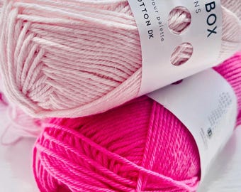 Paintbox 100% Cotton DK Double Knitting Crochet Yarn 50g Amigurumi Supersoft Smooth Anti Pilling Wool Various Colors Baby Safe Everyday Yarn