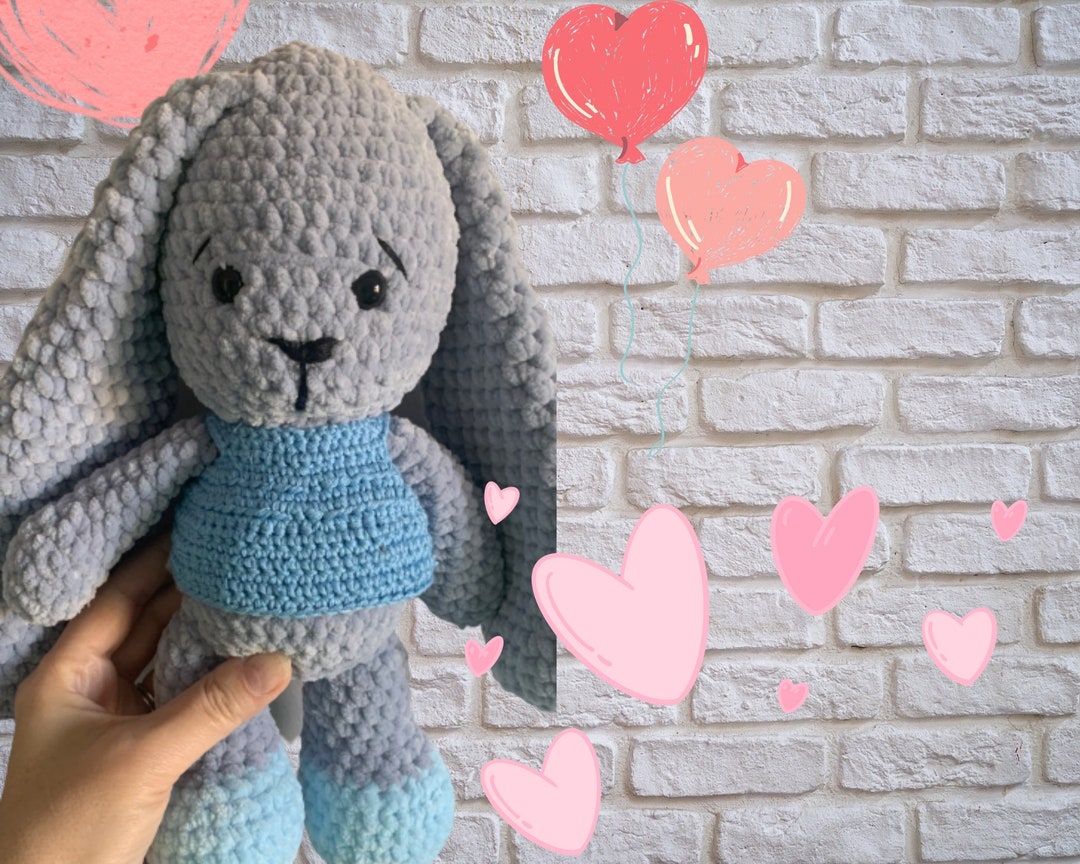 Personalized Handmade Chenille Bunny Gender Neutral Gift - Etsy
