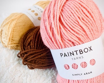 Paintbox 100g Aran Worsted Weight Smooth Yarn Itch Free Non Pilling Wool Baby Safe Newborn Machine Knitting Crochet Acrylic 63 Colors