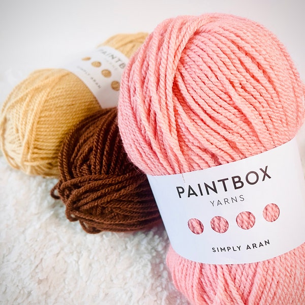 Paintbox 100g Aran Worsted Weight Smooth Yarn Itch Free Non Pilling Wool Baby Safe Newborn Machine Knitting Crochet Acrylic 63 Colors