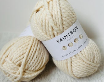 Filato PAINTBOX in misto lana, super spesso, extra denso, 100 g, senza prurito, lavorabile a maglia, lavabile in lavatrice, lana di alta qualità, accogliente, biologico, puro.