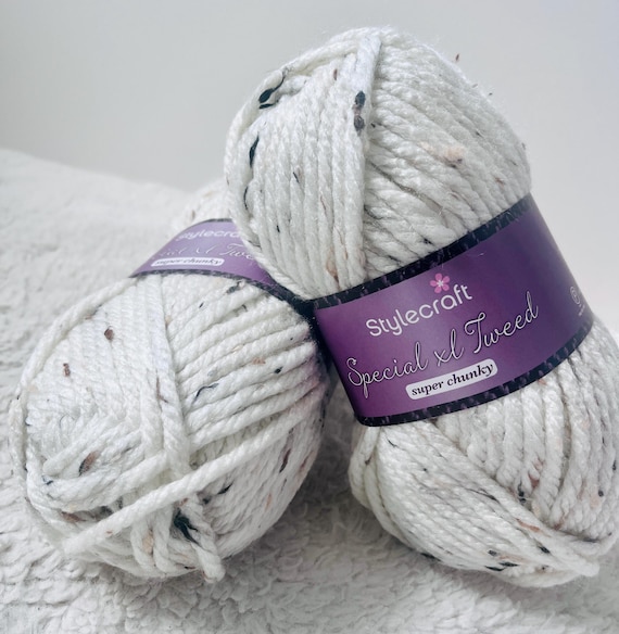 Stylecraft Special XL Tweed Yarn Super Chunky 100 Percent Acrylic Soft Durable Wool Perfect for Cozy Knits Crochet Baby Blanket Hats Scarves