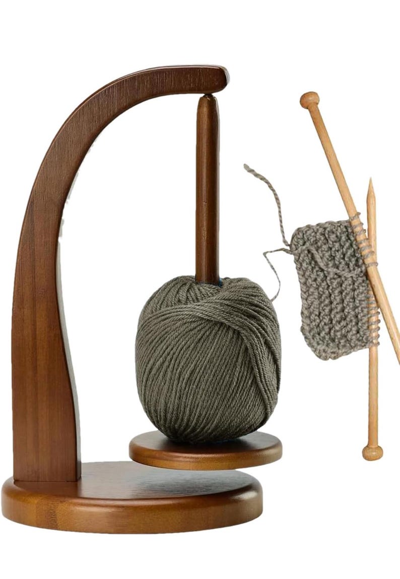 Knitting Rack Yarn Holder for Knitting and Crocheting Rotating Magnetic Wooden Beech ...