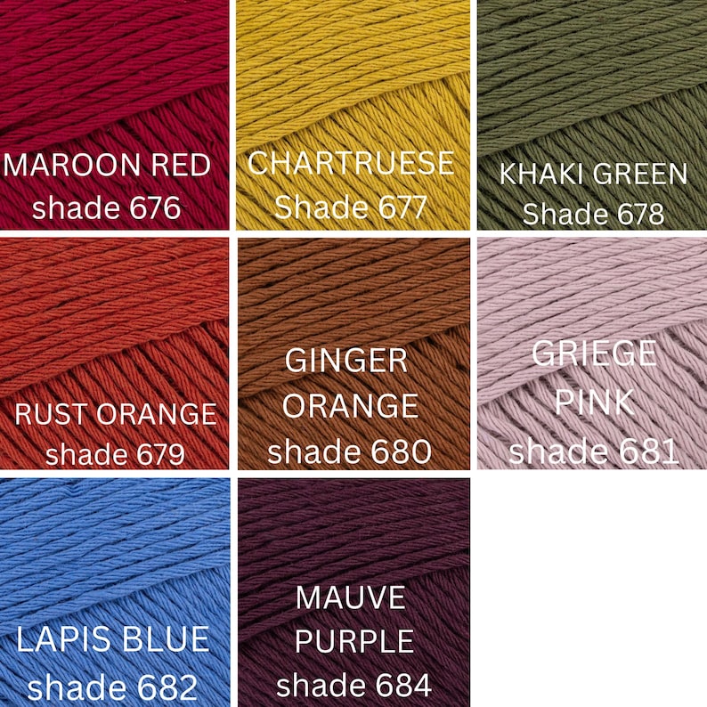 Paintbox 100% Cotton Aran Yarn 50g – Worsted Weight Cotton Yarn for Knitting and Crochet image 13