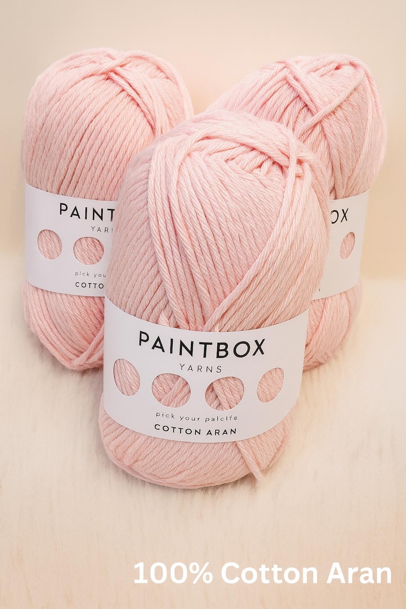 Paintbox 100% Cotton Aran Yarn 50g – Worsted Weight Cotton Yarn for Knitting and Crochet image 4