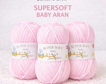 James C Brett Supersoft Baby Aran Yarn | Soft Baby Aran | 100g | 1, 3 or 5 Ball Packs