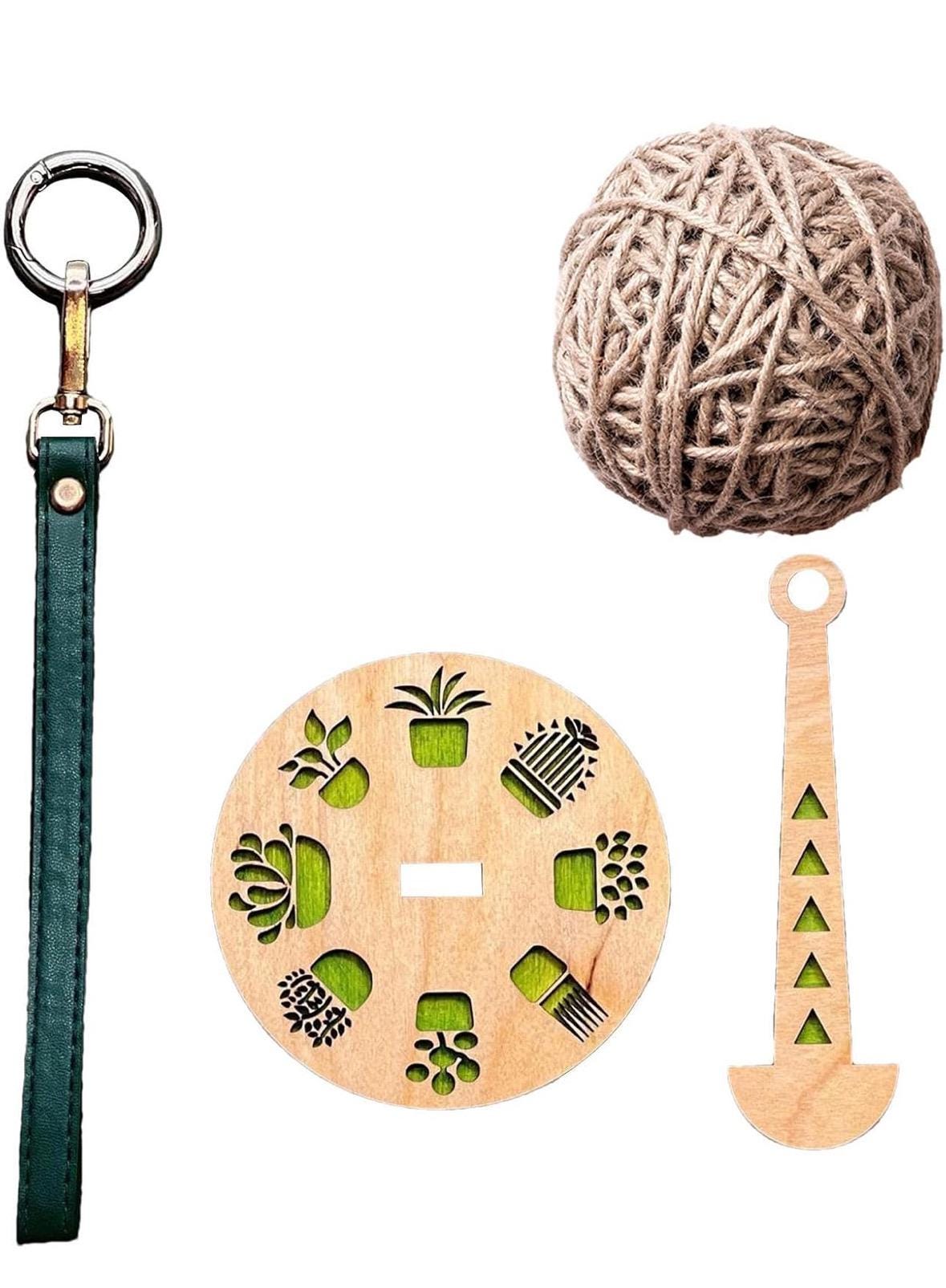 Wrist Strap Yarn Holder Organizer for Knitting and Crocheting  Wooden Beech Wood Ball Holder Rack Spinner Accessories Knitting Lovers Gifts