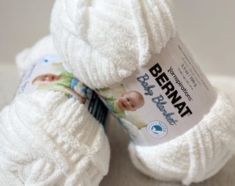BERNAT Babyfiltsgarn 100g Super Chunky Chenille Ultramjukt Plyschigt Mysigt Babyfiltar Nyfödda Småbarn Säkert Premium Stickgarn/Viktgarn