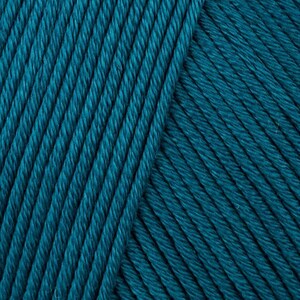 May include: Close-up of teal blue yarn. The yarn is soft and textured, with a subtle sheen.