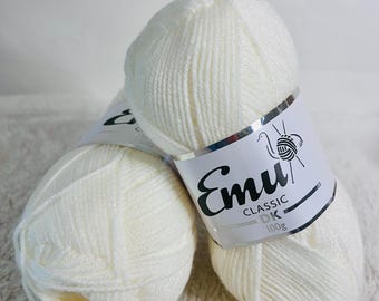 Emu Classic Double Knit 100g Crochet Amigurumi Yarn Baby Safe Newborn Knitting Premium DK High Quality 100% Acrylic Wool Super Soft Smooth
