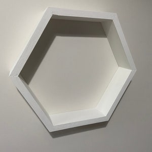 Chalky White Hexagon Wall Shelf: Handmade Honeycomb Decor
