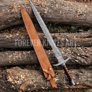 Handmade Damascus Steel Sword with Sheath