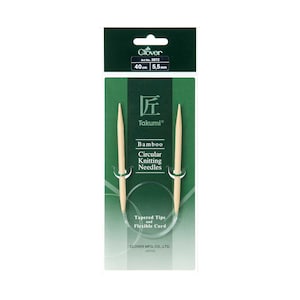 Clover Bamboo Circular Knitting Needles – Takumi Tapered Tips 40cm (5.50mm) – 3872