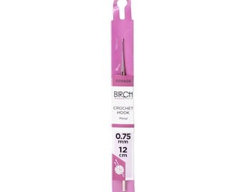 Birch Crochet Hook – Steel 12cm (0.6mm–1.75mm)