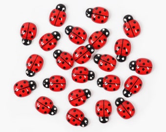 10 Resin Flatback Ladybugs Various Colours Findings Embellishments