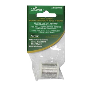 Clover Kantan Couture Bead Embroidery Thread – Silver