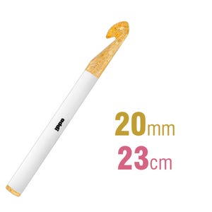 Addi Gold Glitter Häkelnadel - 23 cm x 20 mm