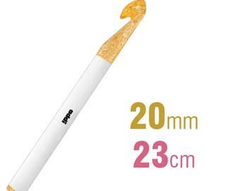 Addi Gold Glitter Crochet Hook - 23cm x 20mm