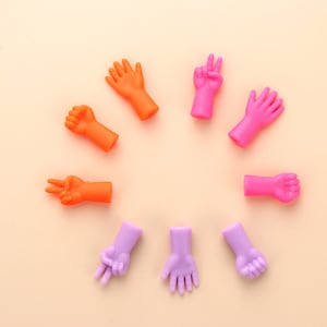 Knitting Needle Stoppers - Rock Paper Scissor ~ Set of 6