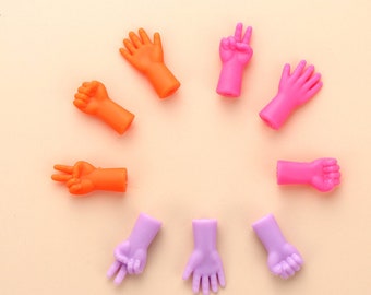 Knitting Needle Stoppers - Rock Paper Scissor ~ Set of 6