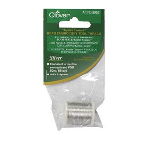 Clover Kantan Couture Perlenstickgarn – Silber