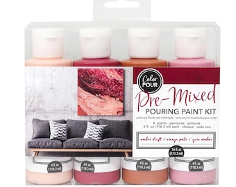 Kit de tinta para pintura fluida pré-misturada Color Pour (4 peças)