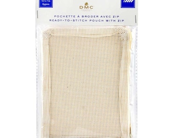 DMC Nähfertige Tasche mit Reißverschluss – Mono Canvas 12ct