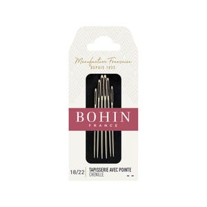Bohin Chenille Embroidery Needles – Assorted Sizes 18–22 (Pack of 6) | For Ribbon, Silk & Thick Thread