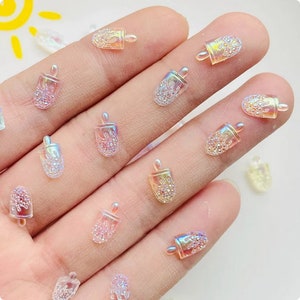 Kawaii DIY Charms Cabochons 10 stuks - IJs, Goudvis, Harten, Zwaan, Schelpen, Schedels, Inktvis