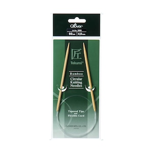 Clover Bamboo Circular Knitting Needles – Takumi Tapered Tips 60cm – 5.00mm & 4.00mm